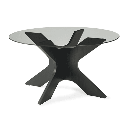 Mesa de centro Imi tampo de vidro fumado Ø70x35 cm PretoCinzento en.casa Mesa de centro Imi tampo de vidro fumado Ø70x35 cm PretoCinzento en.casa