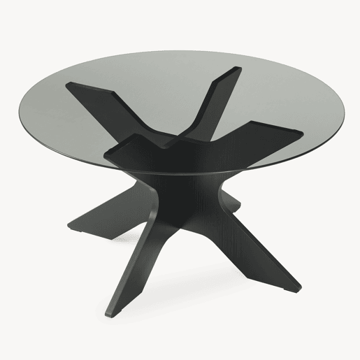 Mesa de centro Imi tampo de vidro fumado Ø70x35 cm PretoCinzento en.casa Mesa de centro Imi tampo de vidro fumado Ø70x35 cm PretoCinzento en.casa