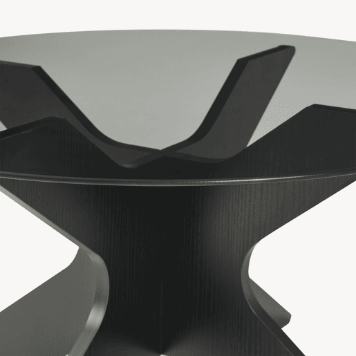 Mesa de centro Imi tampo de vidro fumado Ø70x35 cm PretoCinzento en.casa Mesa de centro Imi tampo de vidro fumado Ø70x35 cm PretoCinzento en.casa