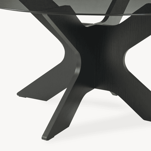Mesa de centro Imi tampo de vidro fumado Ø70x35 cm PretoCinzento en.casa Mesa de centro Imi tampo de vidro fumado Ø70x35 cm PretoCinzento en.casa