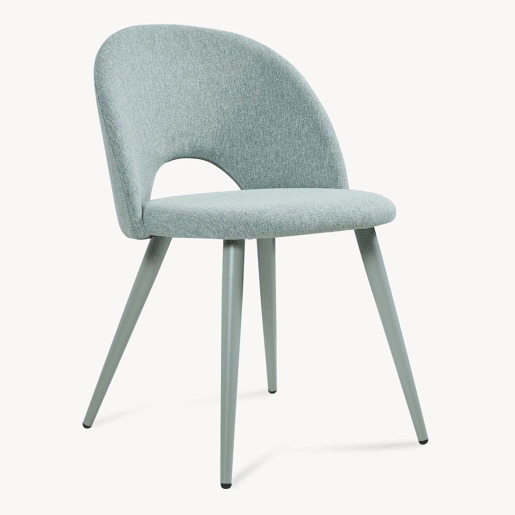 Conjunto de 6 cadeiras de jantar Karijoki tecido e metal 77x50x55 cm - Verde claro en.casa Conjunto de 6 cadeiras de jantar Karijoki tecido e metal 77x50x55 cm - Verde claro en.casa