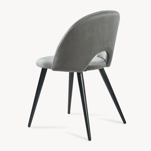 Conjunto de 4 cadeiras de jantar Karijoki veludo e metal 77 x 50 x 55 cm - Cinzento preto en.casa Conjunto de 4 cadeiras de jantar Karijoki veludo e metal 77 x 50 x 55 cm - Cinzento preto en.casa