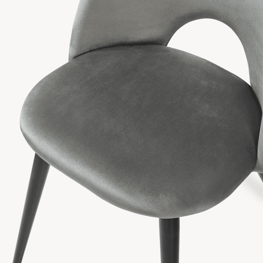 Conjunto de 4 cadeiras de jantar Karijoki veludo e metal 77 x 50 x 55 cm - Cinzento preto en.casa Conjunto de 4 cadeiras de jantar Karijoki veludo e metal 77 x 50 x 55 cm - Cinzento preto en.casa