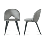 Conjunto de 2 cadeiras de jantar Karijoki veludo e metal 77 x 50 x 55 cm - Cinzento preto en.casa
