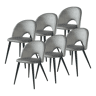 Conjunto de 6 cadeiras de jantar Karijoki veludo e metal 77 x 50 x 55 cm - Cinzento preto en.casa
