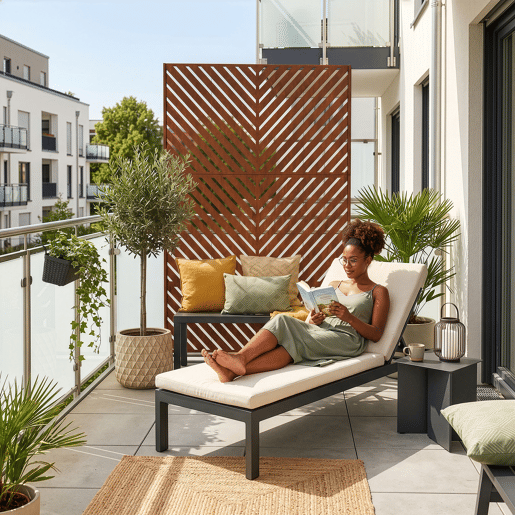 Parede divisória Kekan aço 180 x 90 cm Ferrugem nobre casa.pro