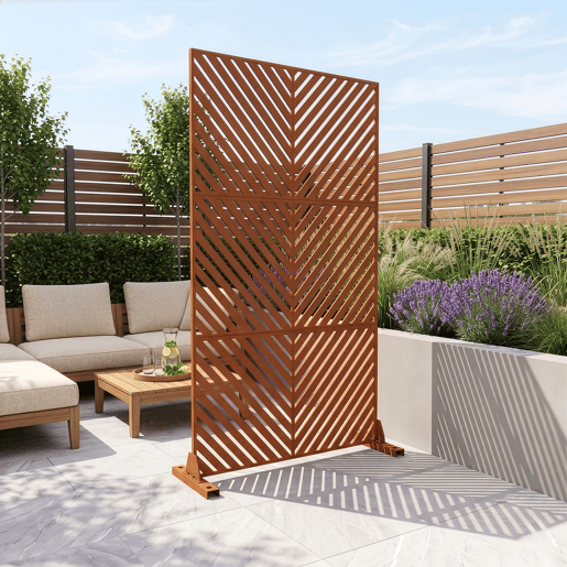 Parede divisória Kekan aço 180 x 90 cm Ferrugem nobre casa.pro