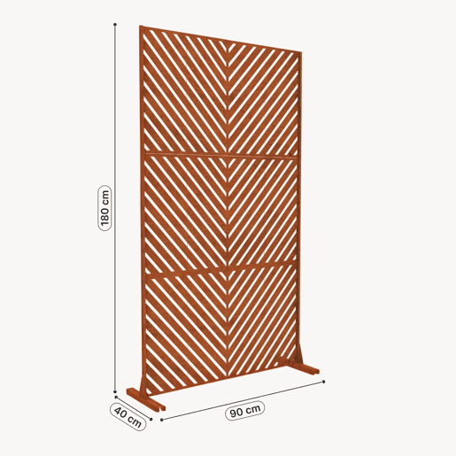 Parede divisória Kekan aço 180 x 90 cm Ferrugem nobre casa.pro
