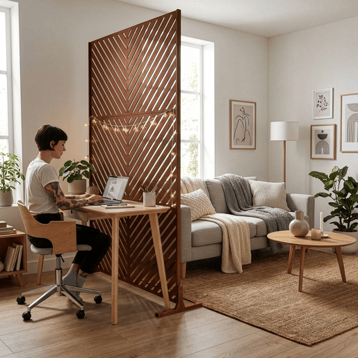Parede divisória Kekan aço 180 x 90 cm Ferrugem nobre casa.pro