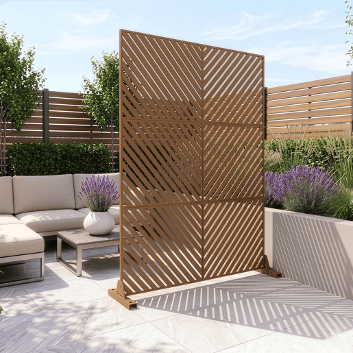 Parede divisória Kekan aço 180 x 120 cm Castanho casa.pro