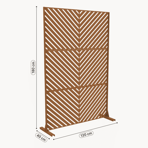 Parede divisória Kekan aço 180 x 120 cm Castanho casa.pro