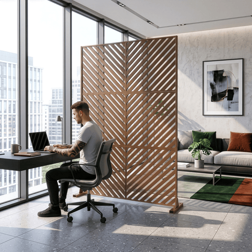 Parede divisória Kekan aço 180 x 120 cm Castanho casa.pro