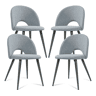 Conjunto de 4 cadeiras de jantar Karijoki tecido e metal 77x50x55 cm - Cinzento en.casa