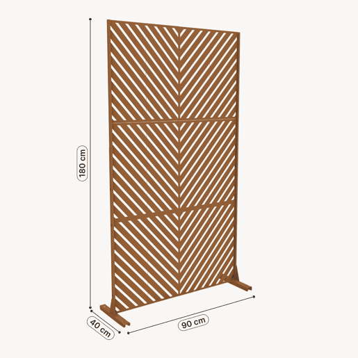 Parede divisória Kekan aço 180 x 90 cm Castanho casa.pro Parede divisória Kekan aço 180 x 90 cm Castanho casa.pro