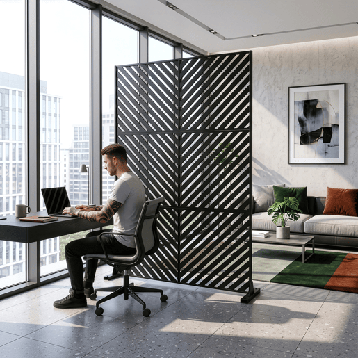 Parede divisória Kekan aço 180 x 120 cm preto casa.pro Parede divisória Kekan aço 180 x 120 cm preto casa.pro