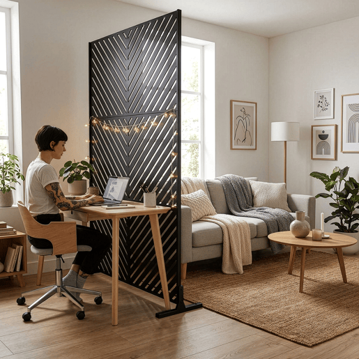 Parede divisória Kekan aço 180 x 90 cm preto casa.pro Parede divisória Kekan aço 180 x 90 cm preto casa.pro
