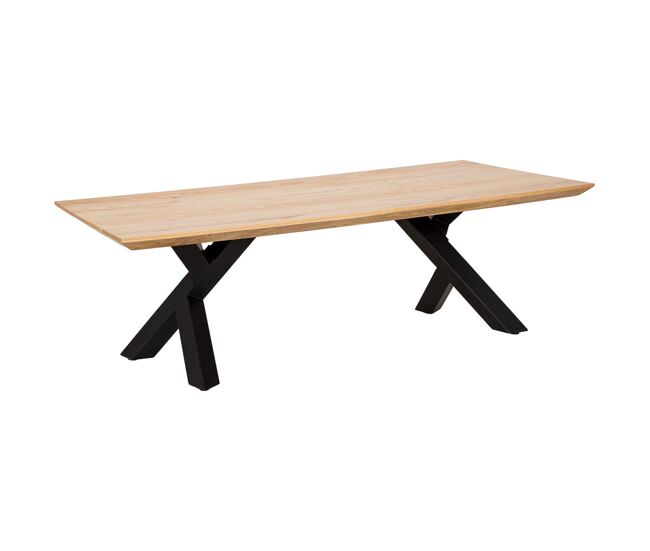 Mesa de centro de madera marrón y negra 140x70x46h cm