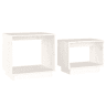 2pcs Mesas de Centro - Mesas baixas de encastrar pinho maciço branco