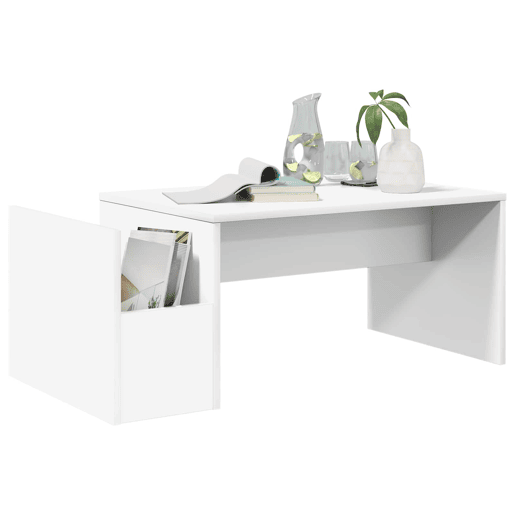 Mesa de Centro, Mesa baixa, Branco 90 x 45 x 35 cm Madeira processada