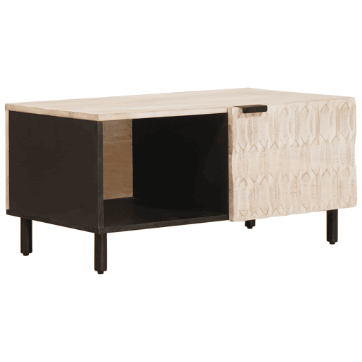 Mesa de Centro, Mesa baixa, Branco 80 x 50 x 40 cm Madeira de manga maciça Mesa de Centro, Mesa baixa, Branco 80 x 50 x 40 cm Madeira de manga maciça