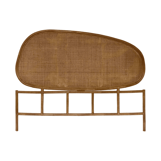 Cabeceira de cama em rattan escuro - 160x3x120 cm
