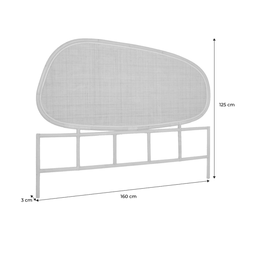 Cabeceira de cama em rattan escuro - 160x3x120 cm