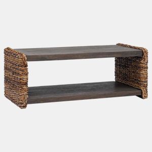 Mesa de Centro, Mesa baixa, Natural 90 x 45 x 35 cm Madeira de Mogno Sólida