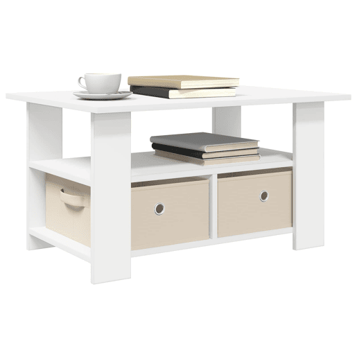 Mesa de Centro, Mesa baixa, Branco 77 x 55 x 42 cm Madeira processada Mesa de Centro, Mesa baixa, Branco 77 x 55 x 42 cm Madeira processada