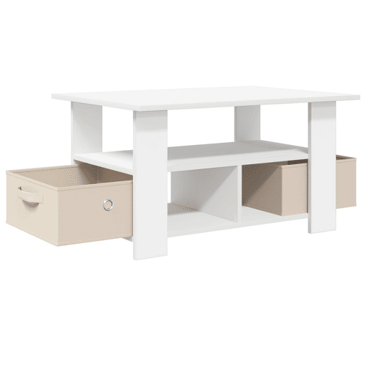 Mesa de Centro, Mesa baixa, Branco 77 x 55 x 42 cm Madeira processada Mesa de Centro, Mesa baixa, Branco 77 x 55 x 42 cm Madeira processada