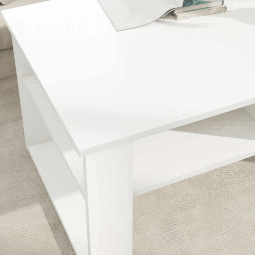 Mesa de Centro, Mesa baixa, Branco 96 x 54 x 44 cm Madeira processada Mesa de Centro, Mesa baixa, Branco 96 x 54 x 44 cm Madeira processada