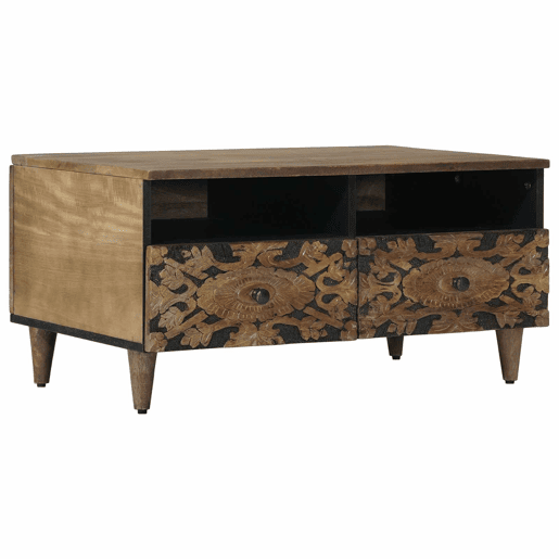 Mesa de Centro, Mesa baixa, Castanho 80 x 54 x 40 cm Madeira de manga maciça Mesa de Centro, Mesa baixa, Castanho 80 x 54 x 40 cm Madeira de manga maciça