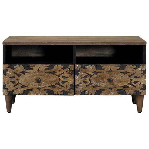 Mesa de Centro, Mesa baixa, Castanho 80 x 54 x 40 cm Madeira de manga maciça Mesa de Centro, Mesa baixa, Castanho 80 x 54 x 40 cm Madeira de manga maciça