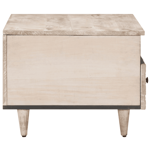Mesa de Centro, Mesa baixa, Branco 80 x 54 x 40 cm Madeira de manga maciça Mesa de Centro, Mesa baixa, Branco 80 x 54 x 40 cm Madeira de manga maciça
