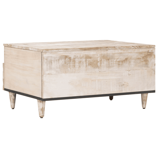 Mesa de Centro, Mesa baixa, Branco 80 x 54 x 40 cm Madeira de manga maciça Mesa de Centro, Mesa baixa, Branco 80 x 54 x 40 cm Madeira de manga maciça