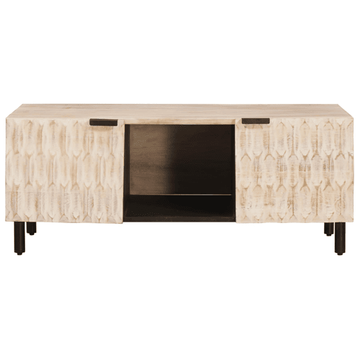 Mesa de Centro, Mesa baixa, Branco 100 x 54 x 40 cm Madeira de manga maciça Mesa de Centro, Mesa baixa, Branco 100 x 54 x 40 cm Madeira de manga maciça