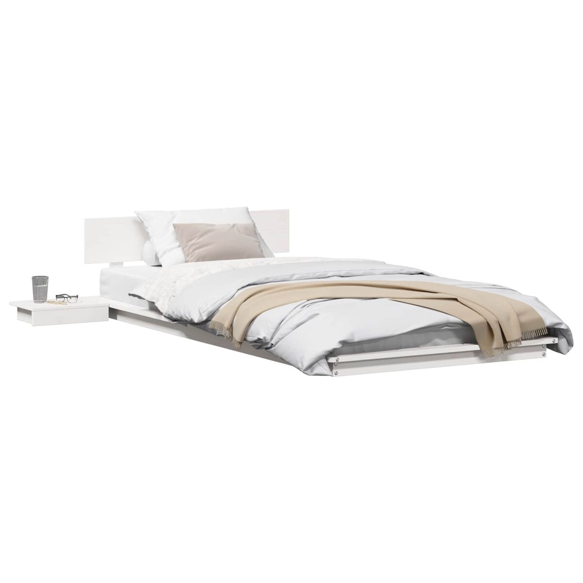 Estructura de cama individual para adultos 172x209 Blanco