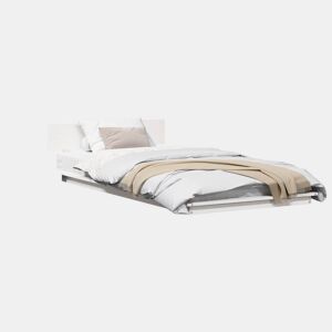Estrutura de cama de solteiro - Branco 90 x 200 cm madeira