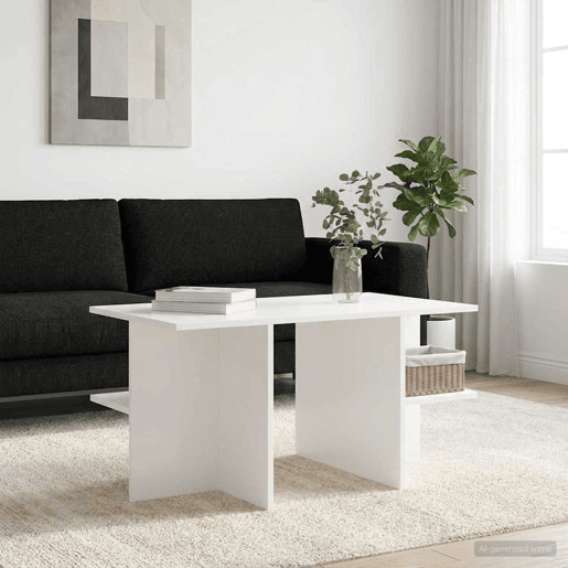 Mesa de Centro, Mesa baixa, Branco 87 x 50 x 45 cm Madeira engenheirada Mesa de Centro, Mesa baixa, Branco 87 x 50 x 45 cm Madeira engenheirada