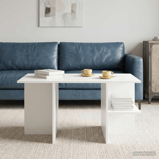 Mesa de Centro, Mesa baixa, Branco 87 x 50 x 45 cm Madeira engenheirada Mesa de Centro, Mesa baixa, Branco 87 x 50 x 45 cm Madeira engenheirada