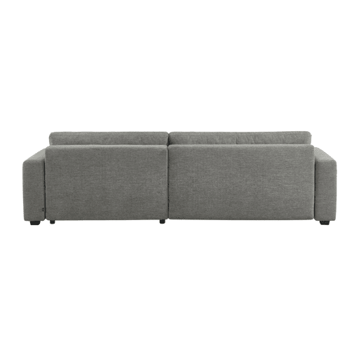 Sofá-cama de canto direito em tecido com baú, 3 lugares , Wide, Cinza escuro, 289x167x83 cm