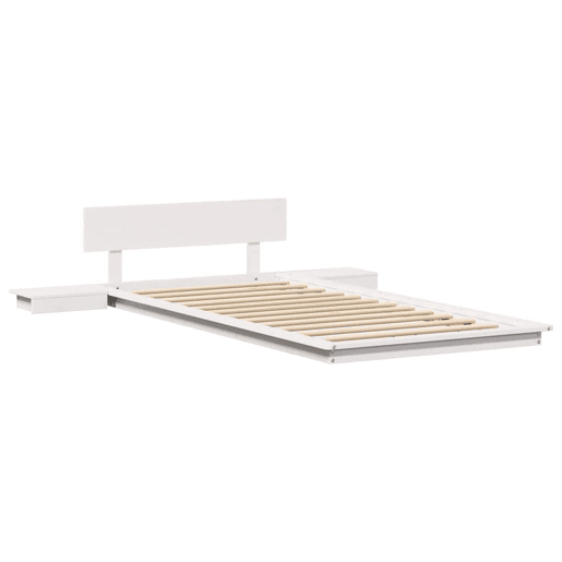 Estrutura de cama de solteiro - Branco 90 x 190 cm madeira