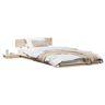 Estrutura de cama de solteiro para adultos com cabeceira Castanho 90 x 200 cm madeira