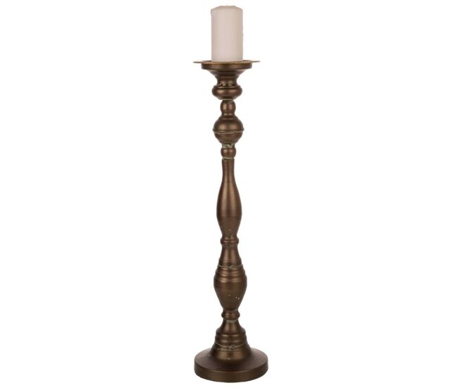 Candelabro de metal dorado 13x13x54.5h cm