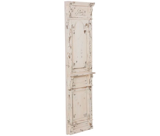 Panel de madera envejecido blanco 50x12x185 cm