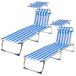 Aktive - Pack 2 tumbonas playa plegables aluminio con parasol Aktive - Pack 2 tumbonas playa plegables aluminio con parasol Azul