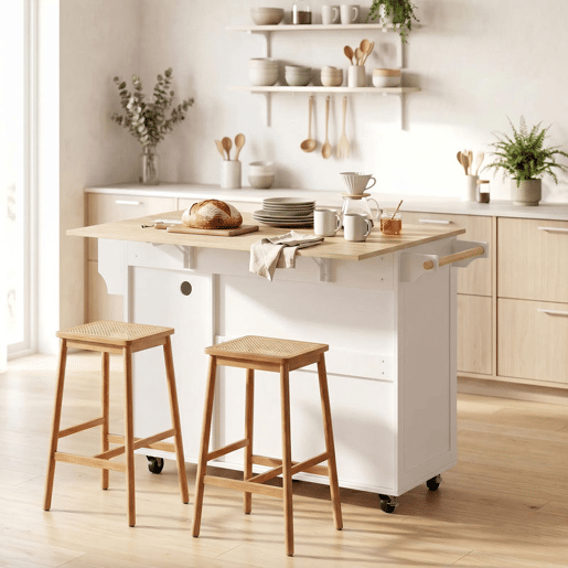 HOMCOM Ilha de Cozinha com Tampo Extensível e Estação de Carregamento, Carrinho de Cozinha com Rodas, 2 Portas, 3 Gavetas, Prateleiras Ajustáveis, Suporte para Especiarias e Barra para Toalhas, Branco HOMCOM Ilha de Cozinha com Tampo Extensível e Estação de Carregamento, Carrinho de Cozinha com Rodas, 2 Portas, 3 Gavetas, Prateleiras Ajustáveis, Suporte para Especiarias e Barra para Toalhas, Branco