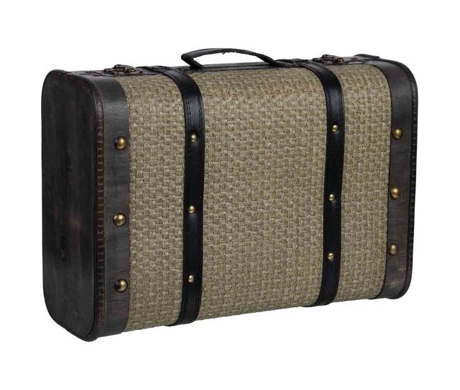 Maleta de madera marrón 43x30x17h cm