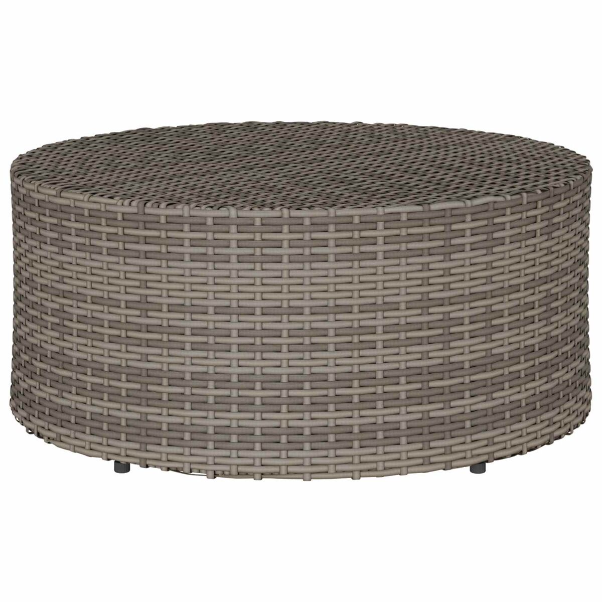 Mesa de café - mesa de centro - mesa baja para exterior gris ø 68 x 30 cm ratán sintético