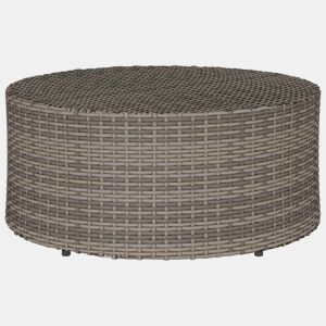 Mesa de Café para Exterior Cinzento Ø 68 x 30 cm vime PE