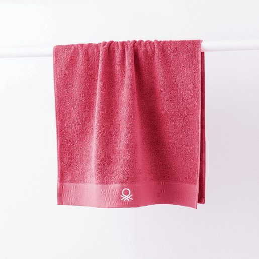 Toalha de Banho 50x90cm 100% Algodão 450GSM na cor Rosa - Suave, Absorvente e de Secagem Rápida CORE Benetton